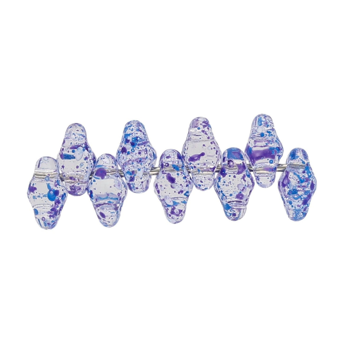 SuperDuo 2,5 x 5 mm- Confetti Splash - Indigo - PerlineBeads