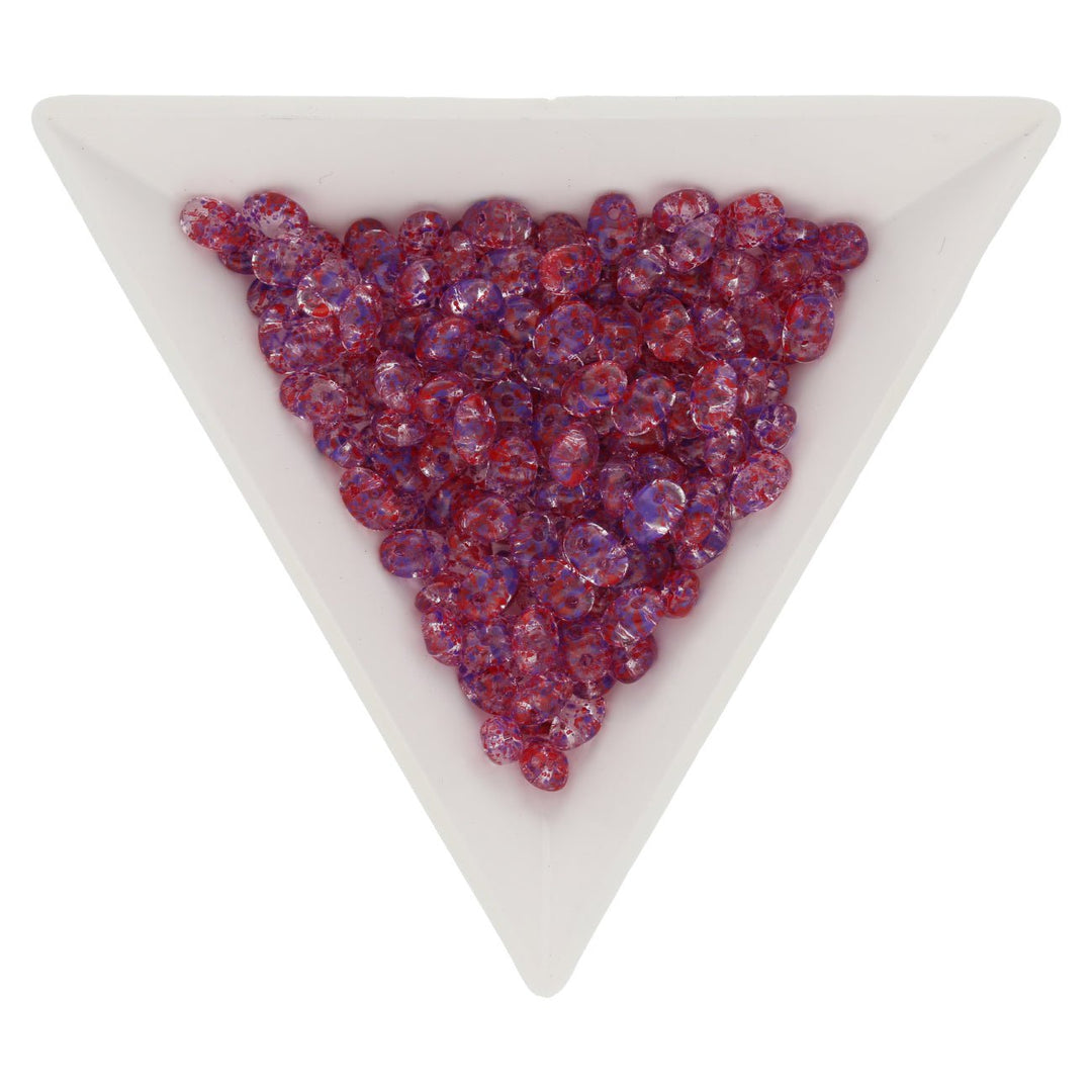 SuperDuo 2,5 x 5 mm- Confetti Splash - Violet Red - PerlineBeads