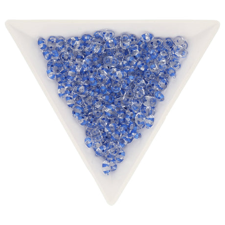 SuperDuo 2,5 x 5 mm- Crystal Blue Lined - PerlineBeads