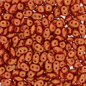 SuperDuo 2,5 x 5 mm - Gold Shine - Burnt Orange - PerlineBeads