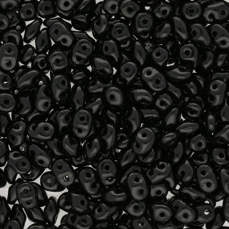 SuperDuo 2,5 x 5 mm - Jet - PerlineBeads