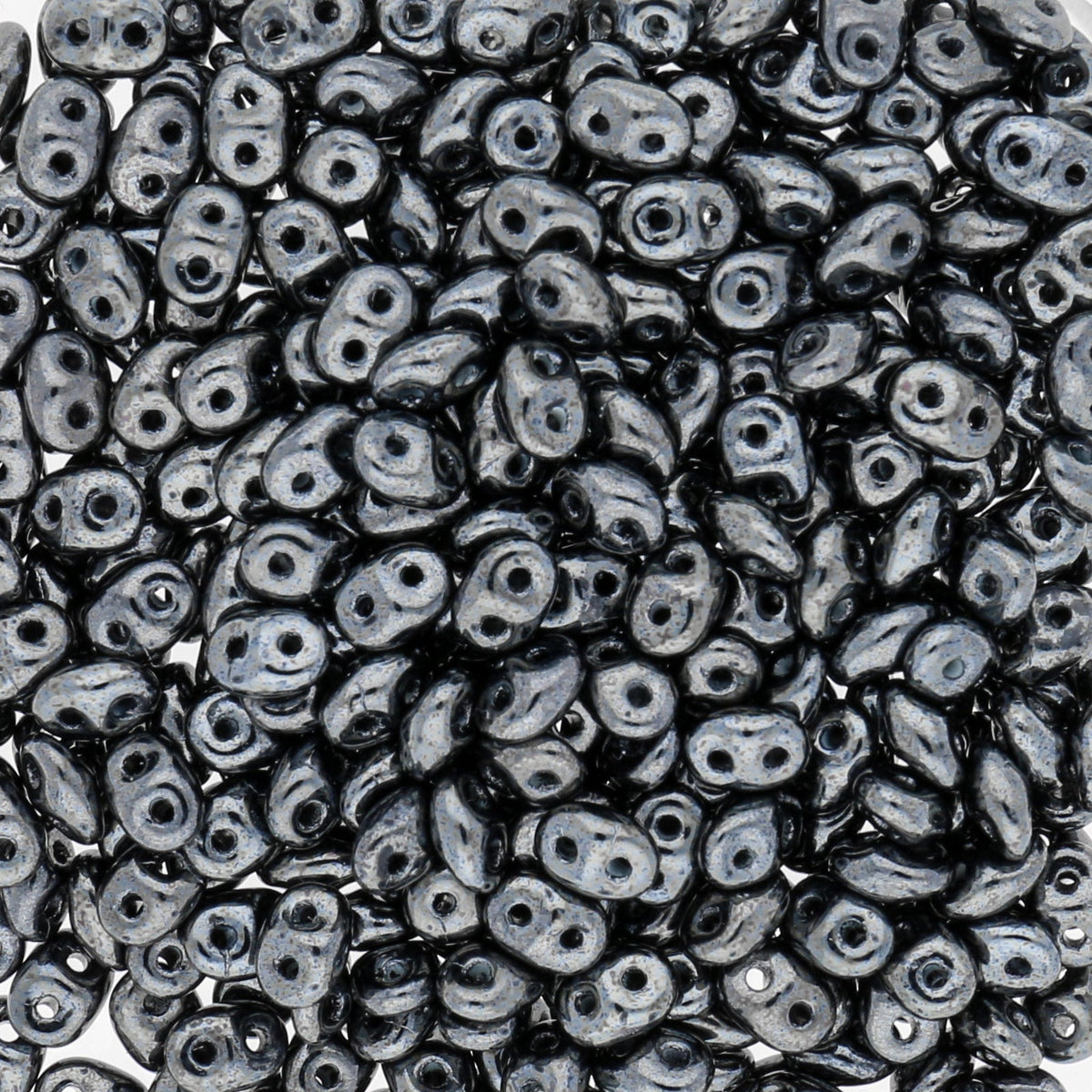SuperDuo 2,5 x 5 mm - Jet Hematite - PerlineBeads