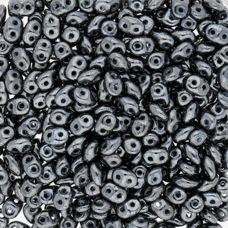 SuperDuo 2,5 x 5 mm - Jet Hematite - PerlineBeads