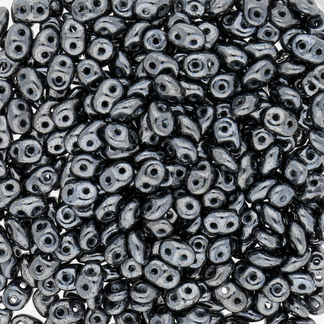 SuperDuo 2,5 x 5 mm - Jet Hematite - PerlineBeads