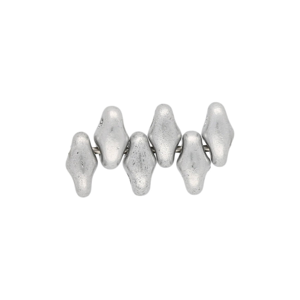 SuperDuo 2,5 x 5 mm - Matte - Metallic Silver - PerlineBeads