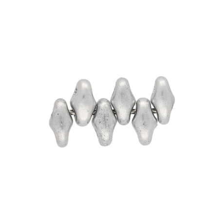 SuperDuo 2,5 x 5 mm - Matte - Metallic Silver - PerlineBeads