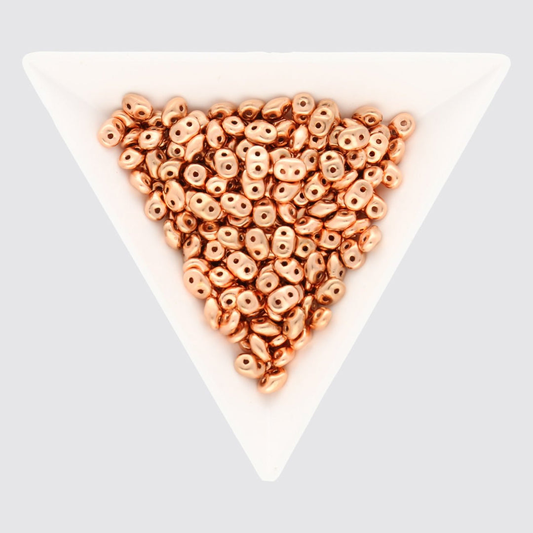 SuperDuo 2,5 x 5 mm - Metallic Copper Penny - PerlineBeads