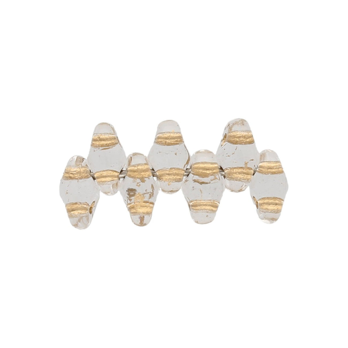 SuperDuo - Crystal Gold Lined - PerlineBeads