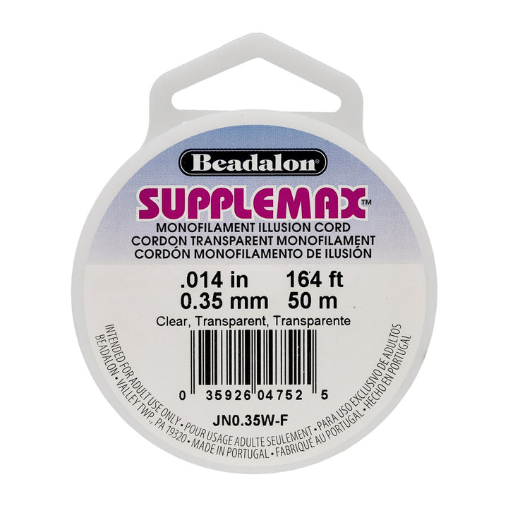 SuppleMax Illusion Cord, 0.35 mm Transparent – 50 m - PerlineBeads