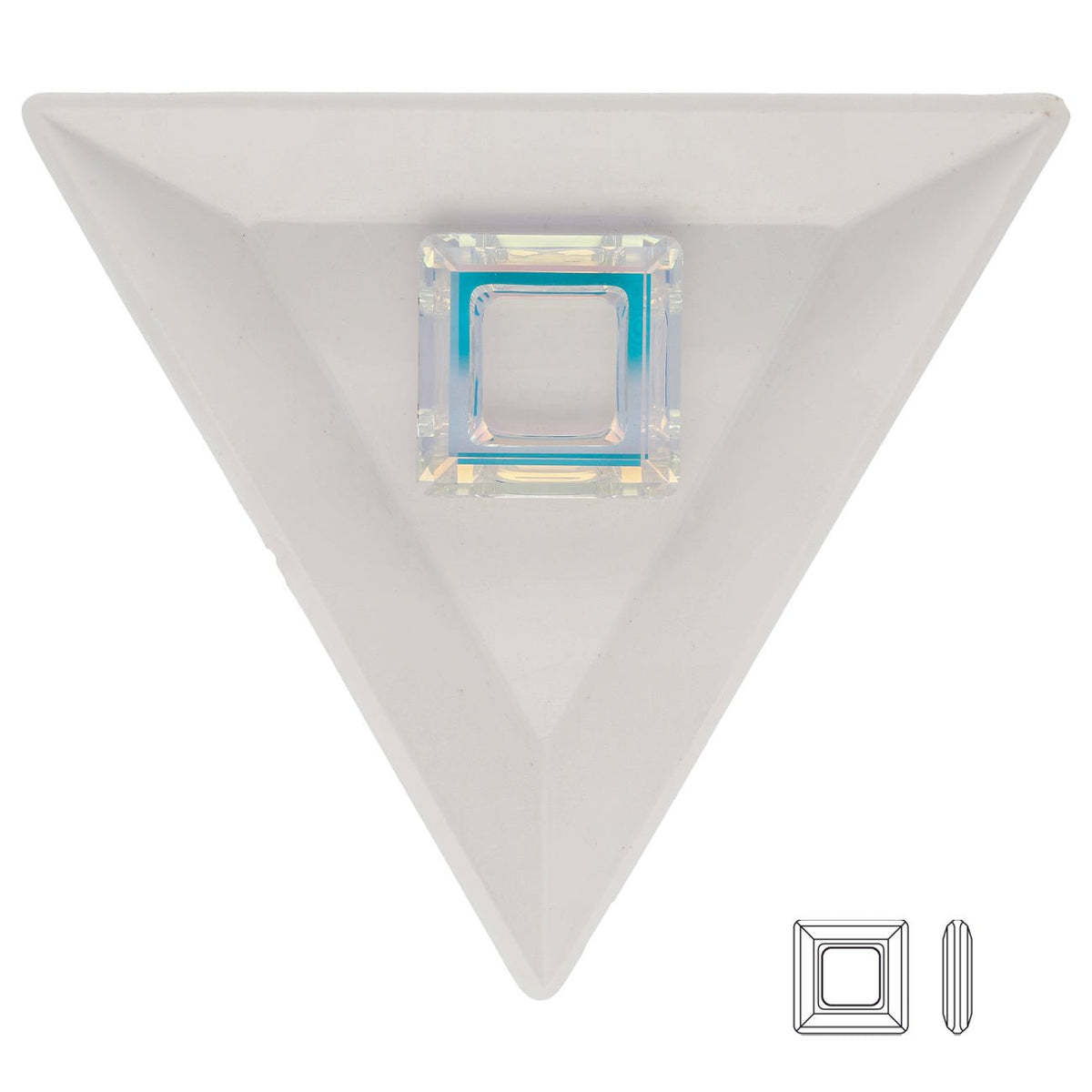 Swarovski Square Ring Fancy Stone 20 mm – Crystal AB - PerlineBeads