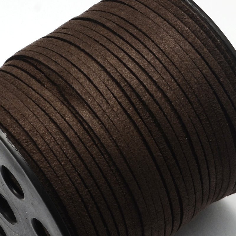 Synthetische Veloursleder Kordel - 3 mm - Braun - PerlineBeads