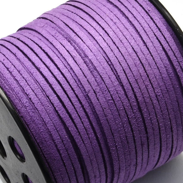 Synthetische Veloursleder Kordel - 3 mm - Violett - PerlineBeads