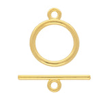 T-Bar-Verschluss rund ∅ 15 mm - vergoldet - PerlineBeads