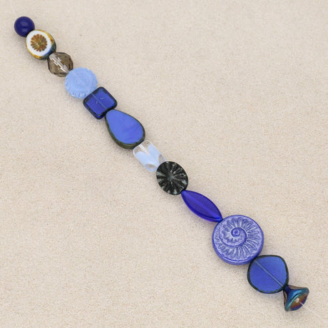 "Table Cut Mix" Perlen - Assorted Blue - PerlineBeads