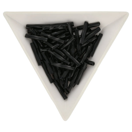 Twisted Bugle Glasperlen 15 mm – Jet - PerlineBeads