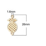 Verbindungselement “Ananas” 26 x 13 mm - vergoldet - PerlineBeads