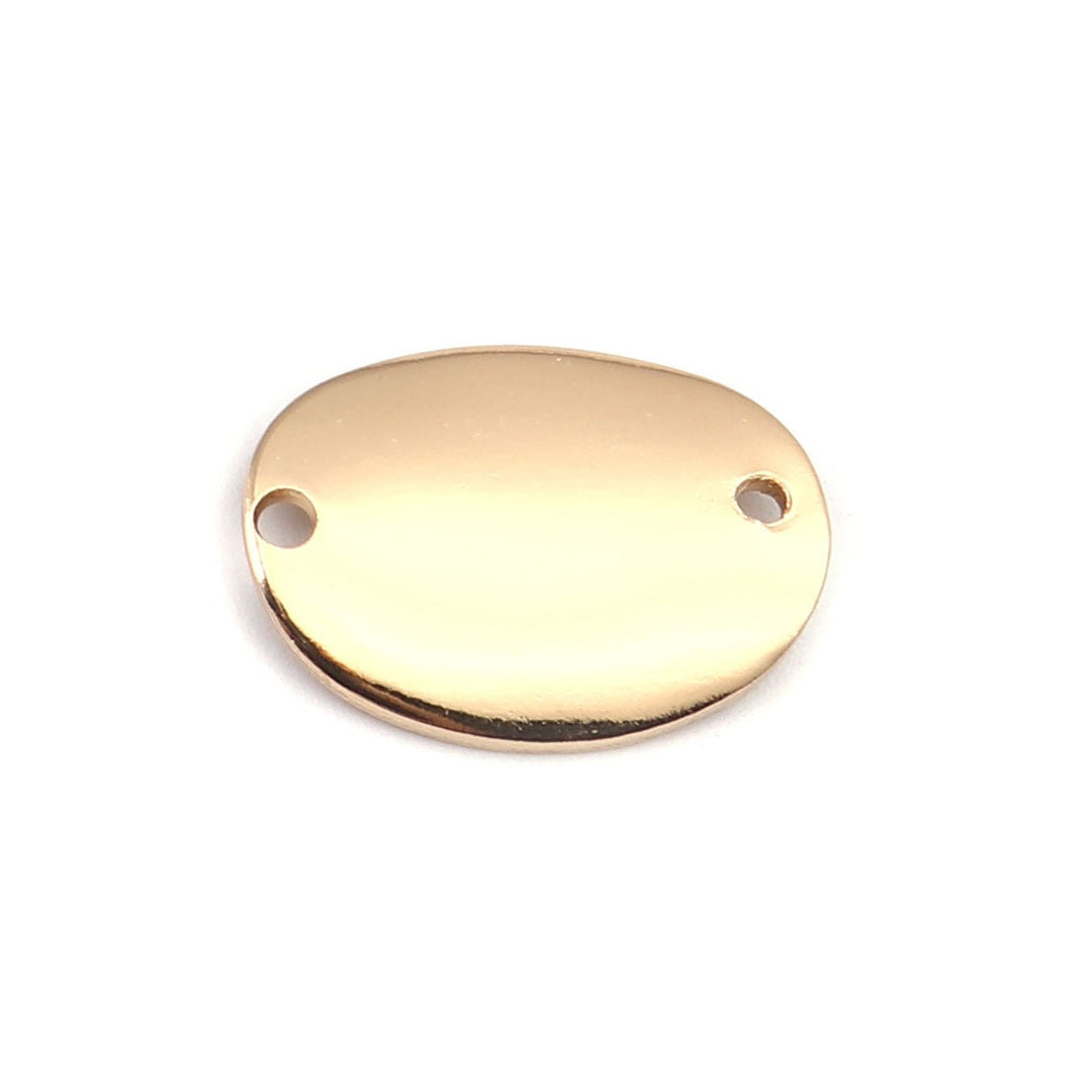 Verbindungselement oval gebogen 19 x 14 mm - Farbe gold - PerlineBeads