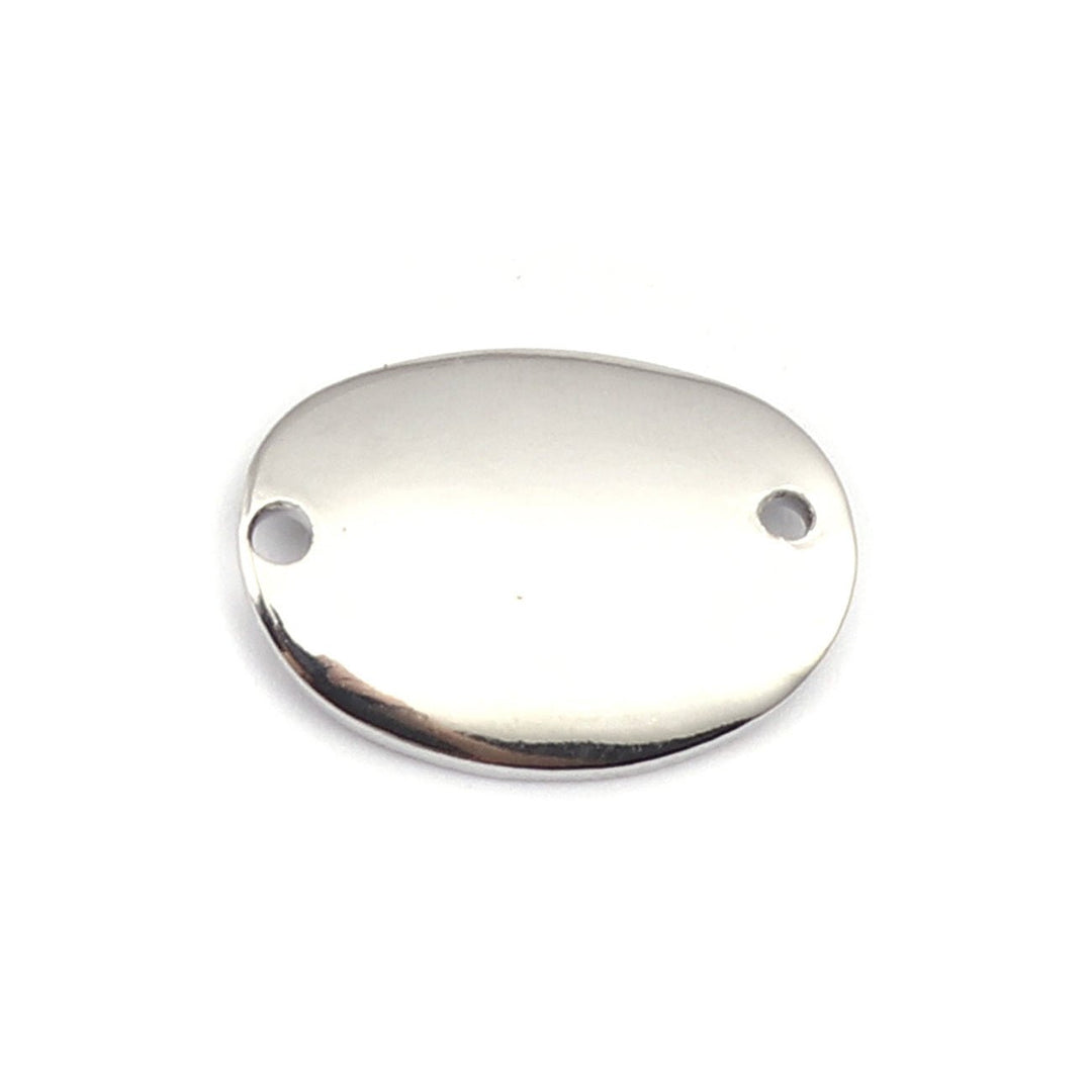 Verbindungselement oval gebogen 19 x 14 mm - Silberfarbe - PerlineBeads