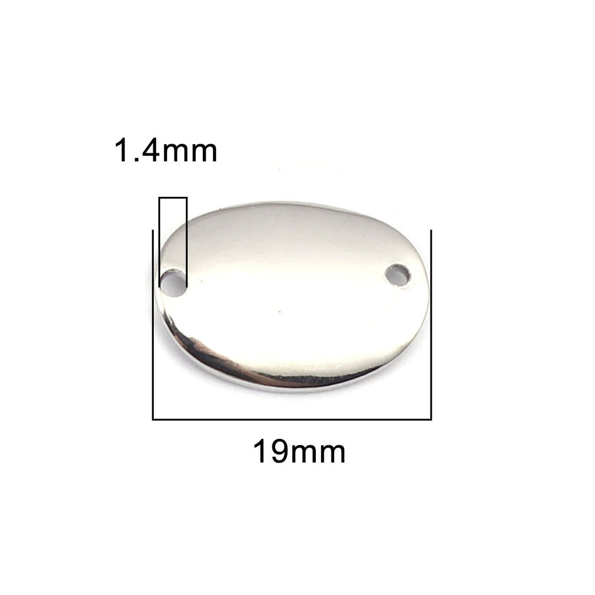 Verbindungselement oval gebogen 19 x 14 mm - Silberfarbe - PerlineBeads