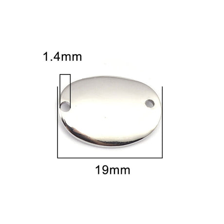 Verbindungselement oval gebogen 19 x 14 mm - Silberfarbe - PerlineBeads