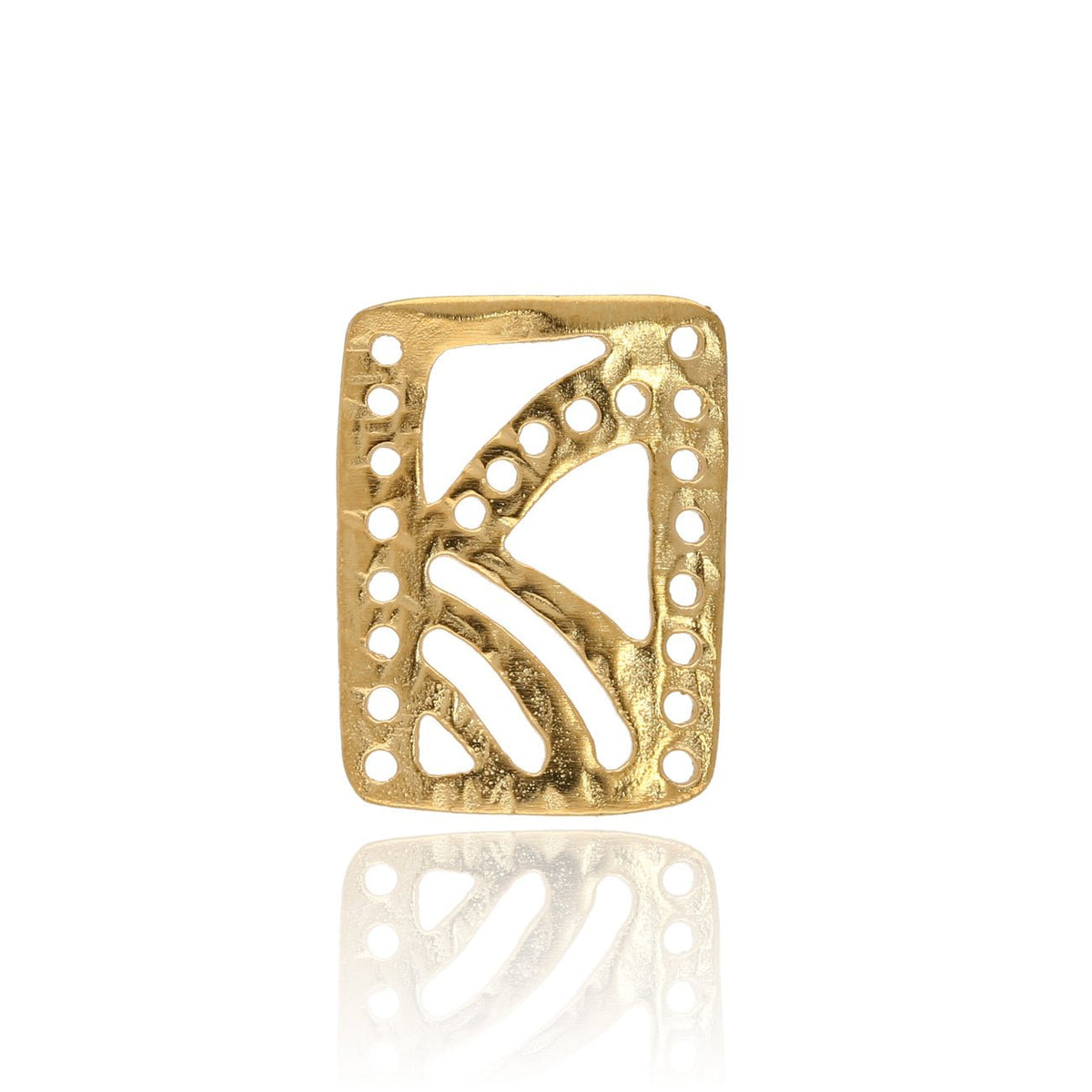Verbindungselement rechteckig, 15 x 21 mm - vergoldet - PerlineBeads