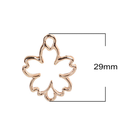 Verbindungselement “Sakura Blume” 29 x 22 mm - Farbe Gold - PerlineBeads