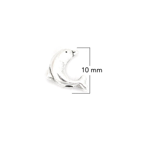 Verbindungselement / Spacer “Delfin” 10 x 8 mm - Silber antik - PerlineBeads