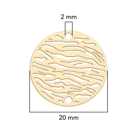 Verbindungselement “Stripe” 20 mm - Farbe gold - PerlineBeads