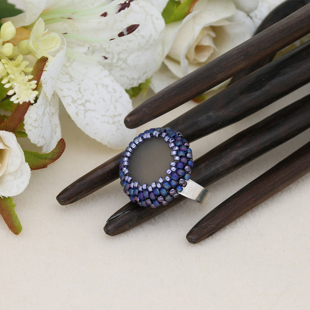 Verstellbarer Ring aus Edelstahl - Farbe Stahl - PerlineBeads